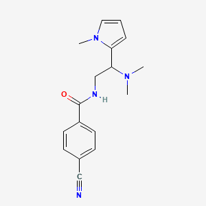 molecular formula C17H20N4O B2883769 4-氰基-N-(2-(二甲氨基)-2-(1-甲基-1H-吡咯-2-基)乙基)苯甲酰胺 CAS No. 1049388-92-2