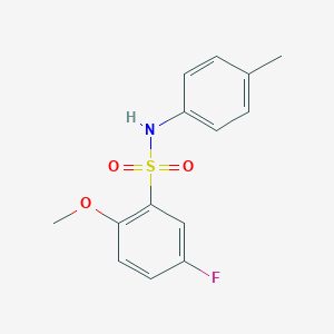 molecular formula C14H14FNO3S B288377 5-fluoro-2-methoxy-N-(4-methylphenyl)benzenesulfonamide 