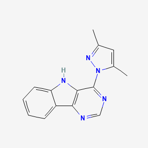 molecular formula C15H13N5 B2883771 4-(3,5-dimethyl-1H-pyrazol-1-yl)-5H-pyrimido[5,4-b]indole CAS No. 286860-15-9
