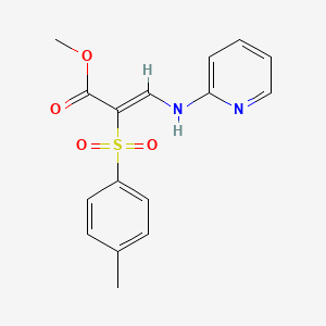 molecular formula C16H16N2O4S B2883775 甲基(2Z)-2-[(4-甲苯基)磺酰基]-3-(吡啶-2-氨基)丙烯酸酯 CAS No. 1327176-87-3