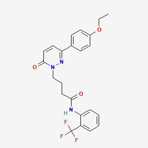 molecular formula C23H22F3N3O3 B2883786 4-(3-(4-ethoxyphenyl)-6-oxopyridazin-1(6H)-yl)-N-(2-(trifluoromethyl)phenyl)butanamide CAS No. 946322-04-9