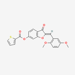 molecular formula C22H16O6S B2883787 (Z)-2-(2,5-dimethoxybenzylidene)-3-oxo-2,3-dihydrobenzofuran-6-yl thiophene-2-carboxylate CAS No. 858770-05-5