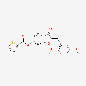 (Z)-2-(2,5-dimethoxybenzylidene)-3-oxo-2,3-dihydrobenzofuran-6-yl thiophene-2-carboxylate