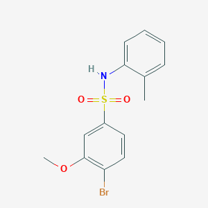 molecular formula C14H14BrNO3S B288379 4-bromo-3-methoxy-N-(2-methylphenyl)benzenesulfonamide 