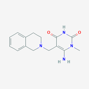 molecular formula C15H18N4O2 B2883796 6-Amino-1-methyl-5-[(1,2,3,4-tetrahydroisoquinolin-2-yl)methyl]-1,2,3,4-tetrahydropyrimidine-2,4-dione CAS No. 1797735-05-7