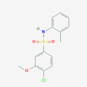 molecular formula C14H14ClNO3S B288380 4-chloro-3-methoxy-N-(2-methylphenyl)benzenesulfonamide 