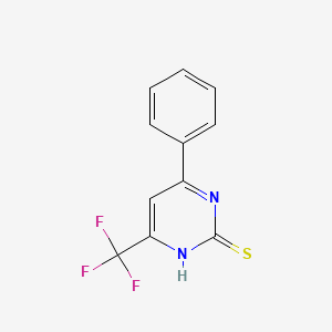 molecular formula C11H7F3N2S B2883800 4-Phenyl-6-(trifluoromethyl)pyrimidine-2-thiol CAS No. 456-56-4; 701920-69-6