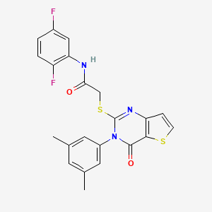 molecular formula C22H17F2N3O2S2 B2883801 N-(2,5-二氟苯基)-2-{[3-(3,5-二甲苯基)-4-氧代-3,4-二氢噻吩并[3,2-d]嘧啶-2-基]硫代}乙酰胺 CAS No. 1260906-27-1