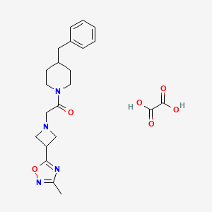 molecular formula C22H28N4O6 B2883802 1-(4-Benzylpiperidin-1-yl)-2-(3-(3-methyl-1,2,4-oxadiazol-5-yl)azetidin-1-yl)ethanone oxalate CAS No. 1351648-63-9