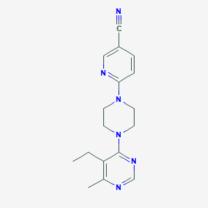 molecular formula C17H20N6 B2883807 6-[4-(5-Ethyl-6-methylpyrimidin-4-yl)piperazin-1-yl]pyridine-3-carbonitrile CAS No. 2380099-07-8