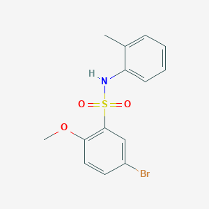 molecular formula C14H14BrNO3S B288381 5-bromo-2-methoxy-N-(2-methylphenyl)benzenesulfonamide 