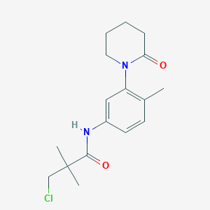 molecular formula C17H23ClN2O2 B2883810 3-chloro-2,2-dimethyl-N-(4-methyl-3-(2-oxopiperidin-1-yl)phenyl)propanamide CAS No. 922932-03-4