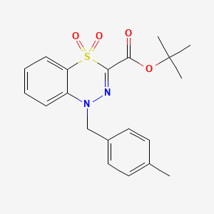 molecular formula C20H22N2O4S B2883812 tert-butyl 1-(4-methylbenzyl)-1H-4,1,2-benzothiadiazine-3-carboxylate 4,4-dioxide CAS No. 1710202-82-6