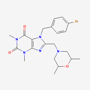 7-[(4-Bromophenyl)methyl]-8-[(2,6-dimethylmorpholin-4-yl)methyl]-1,3-dimethylpurine-2,6-dione
