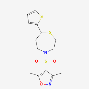 3,5-Dimethyl-4-((7-(thiophen-2-yl)-1,4-thiazepan-4-yl)sulfonyl)isoxazole