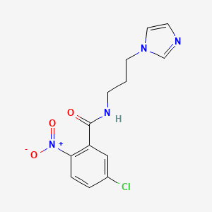 molecular formula C13H13ClN4O3 B2883854 5-chloro-N-[3-(1H-imidazol-1-yl)propyl]-2-nitrobenzenecarboxamide CAS No. 478249-29-5