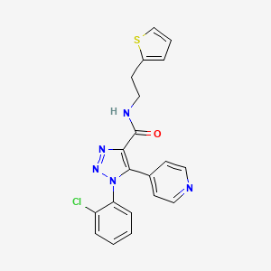molecular formula C20H16ClN5OS B2883859 1-(2-chlorophenyl)-5-(pyridin-4-yl)-N-(2-(thiophen-2-yl)ethyl)-1H-1,2,3-triazole-4-carboxamide CAS No. 1251687-97-4
