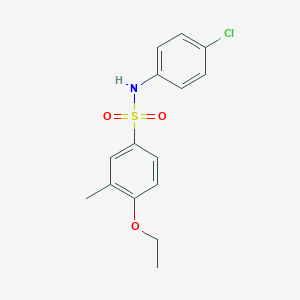 molecular formula C15H16ClNO3S B288386 N-(4-chlorophenyl)-4-ethoxy-3-methylbenzenesulfonamide 