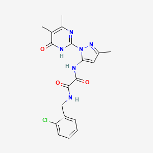 molecular formula C19H19ClN6O3 B2883865 N1-(2-chlorobenzyl)-N2-(1-(4,5-dimethyl-6-oxo-1,6-dihydropyrimidin-2-yl)-3-methyl-1H-pyrazol-5-yl)oxalamide CAS No. 1013988-05-0