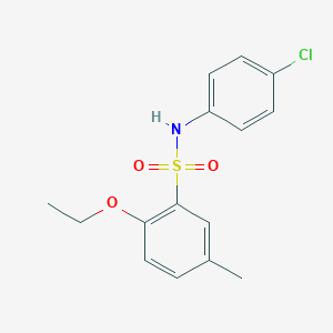 molecular formula C15H16ClNO3S B288387 N-(4-chlorophenyl)-2-ethoxy-5-methylbenzenesulfonamide 
