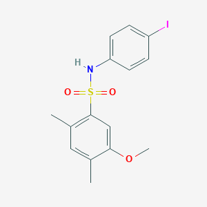 molecular formula C15H16INO3S B288388 N-(4-iodophenyl)-5-methoxy-2,4-dimethylbenzenesulfonamide 
