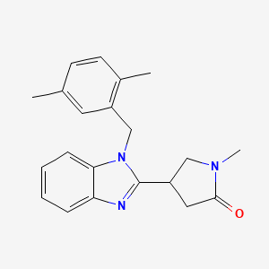 4-{1-[(2,5-Dimethylphenyl)methyl]benzimidazol-2-yl}-1-methylpyrrolidin-2-one