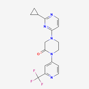4-(2-Cyclopropylpyrimidin-4-yl)-1-[2-(trifluoromethyl)pyridin-4-yl]piperazin-2-one