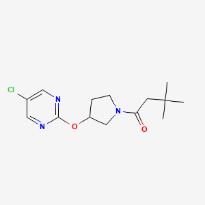 molecular formula C14H20ClN3O2 B2883920 1-(3-((5-Chloropyrimidin-2-yl)oxy)pyrrolidin-1-yl)-3,3-dimethylbutan-1-one CAS No. 2034250-57-0