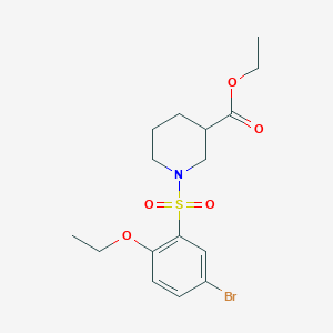 molecular formula C16H22BrNO5S B288393 Ethyl 1-[(5-bromo-2-ethoxyphenyl)sulfonyl]-3-piperidinecarboxylate 