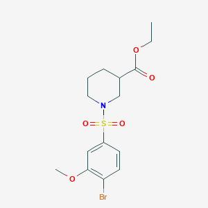 molecular formula C15H20BrNO5S B288394 Ethyl 1-[(4-bromo-3-methoxyphenyl)sulfonyl]-3-piperidinecarboxylate 