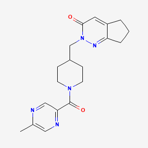 2-{[1-(5-methylpyrazine-2-carbonyl)piperidin-4-yl]methyl}-2H,3H,5H,6H,7H-cyclopenta[c]pyridazin-3-one