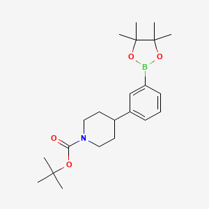 molecular formula C22H34BNO4 B2883943 叔丁基 4-(3-(4,4,5,5-四甲基-1,3,2-二氧杂硼环-2-基)苯基)哌啶-1-甲酸酯 CAS No. 937048-47-0