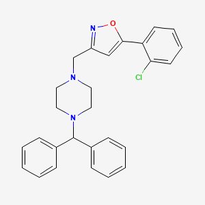 molecular formula C27H26ClN3O B2883944 1-Benzhydryl-4-{[5-(2-chlorophenyl)-3-isoxazolyl]methyl}piperazine CAS No. 339019-78-2