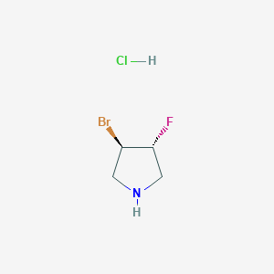 molecular formula C4H8BrClFN B2883948 (3R,4R)-3-Bromo-4-fluoropyrrolidine;hydrochloride CAS No. 2411180-60-2