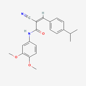 (Z)-2-cyano-N-(3,4-dimethoxyphenyl)-3-(4-propan-2-ylphenyl)prop-2-enamide