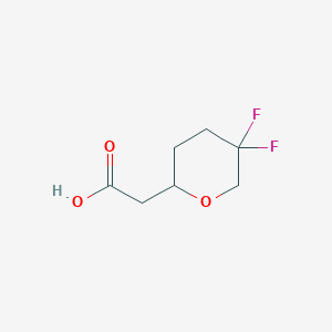 molecular formula C7H10F2O3 B2883958 2-(5,5-Difluorooxan-2-yl)acetic acid CAS No. 2290004-29-2