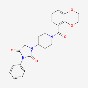 1-(1-(2,3-Dihydrobenzo[b][1,4]dioxine-5-carbonyl)piperidin-4-yl)-3-phenylimidazolidine-2,4-dione