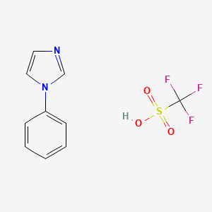 molecular formula C10H9F3N2O3S B2883966 1-Phenyl-1H-imidazole trifluoromethanesulfonate CAS No. 361447-81-6