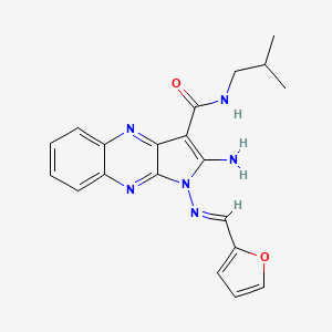 (E)-2-amino-1-((furan-2-ylmethylene)amino)-N-isobutyl-1H-pyrrolo[2,3-b]quinoxaline-3-carboxamide