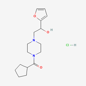 Cyclopentyl(4-(2-(furan-2-yl)-2-hydroxyethyl)piperazin-1-yl)methanone hydrochloride