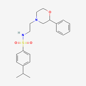 molecular formula C21H28N2O3S B2883983 4-isopropyl-N-(2-(2-phenylmorpholino)ethyl)benzenesulfonamide CAS No. 953918-02-0