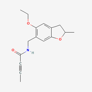 molecular formula C16H19NO3 B2883996 N-[(5-Ethoxy-2-methyl-2,3-dihydro-1-benzofuran-6-yl)methyl]but-2-ynamide CAS No. 2411284-17-6