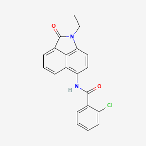 molecular formula C20H15ClN2O2 B2884009 2-chloro-N-(1-ethyl-2-oxo-1,2-dihydrobenzo[cd]indol-6-yl)benzamide CAS No. 307509-49-5