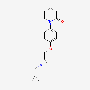 molecular formula C18H24N2O2 B2884017 1-[4-[[1-(Cyclopropylmethyl)aziridin-2-yl]methoxy]phenyl]piperidin-2-one CAS No. 2418703-91-8