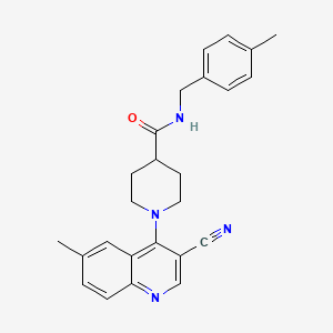 1-(3-cyano-6-methylquinolin-4-yl)-N-(4-methylbenzyl)piperidine-4-carboxamide