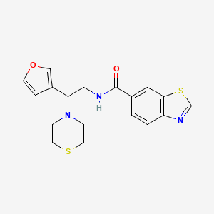 molecular formula C18H19N3O2S2 B2884028 N-(2-(furan-3-yl)-2-thiomorpholinoethyl)benzo[d]thiazole-6-carboxamide CAS No. 2034572-90-0