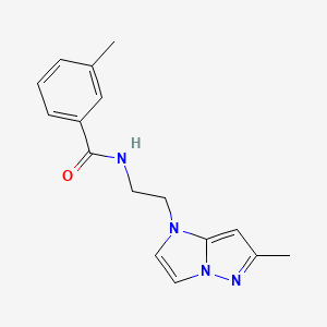 molecular formula C16H18N4O B2884031 3-methyl-N-(2-(6-methyl-1H-imidazo[1,2-b]pyrazol-1-yl)ethyl)benzamide CAS No. 2034634-42-7