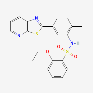 molecular formula C21H19N3O3S2 B2884033 2-ethoxy-N-(2-methyl-5-(thiazolo[5,4-b]pyridin-2-yl)phenyl)benzenesulfonamide CAS No. 912625-44-6