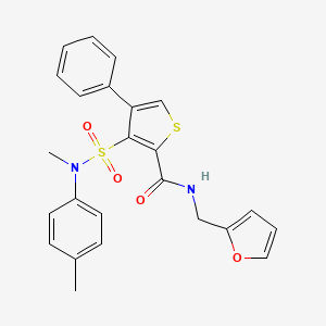 molecular formula C24H22N2O4S2 B2884036 N-[(furan-2-yl)methyl]-3-[methyl(4-methylphenyl)sulfamoyl]-4-phenylthiophene-2-carboxamide CAS No. 946301-42-4