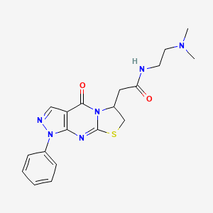 N-(2-(dimethylamino)ethyl)-2-(4-oxo-1-phenyl-1,4,6,7-tetrahydropyrazolo[3,4-d]thiazolo[3,2-a]pyrimidin-6-yl)acetamide